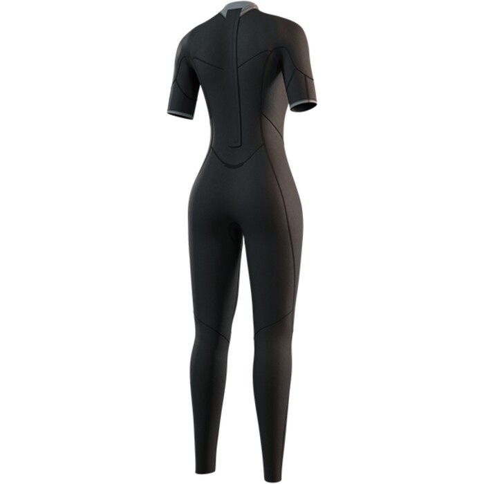 2025 Mystic Womens Brand 3/2mm Short Arm Back Zip Flatlock Wetsuit 35000.250062 - Black